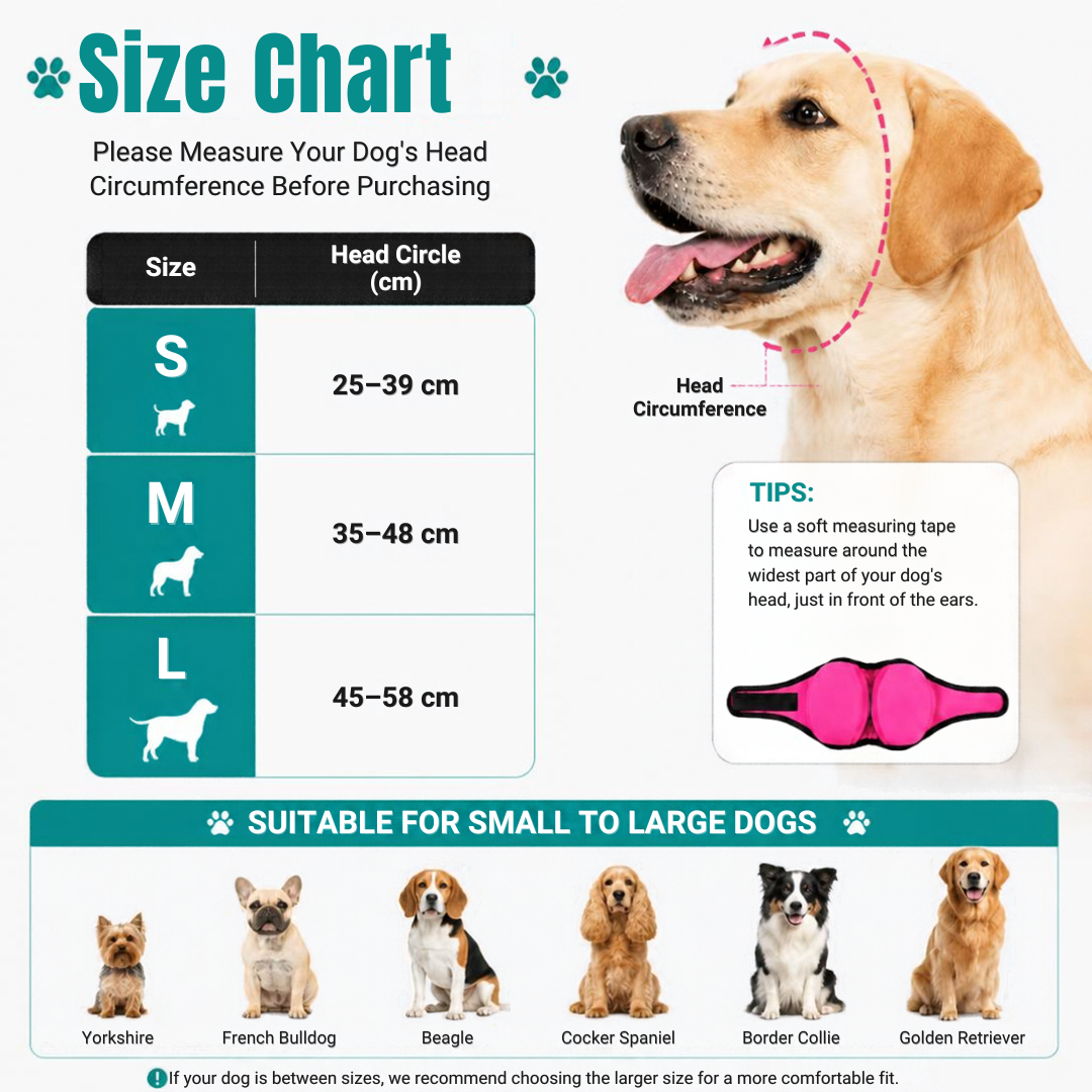 Royalty Pets™ Dog Calming Ear Muffs – Noise-Reducing Head Cover