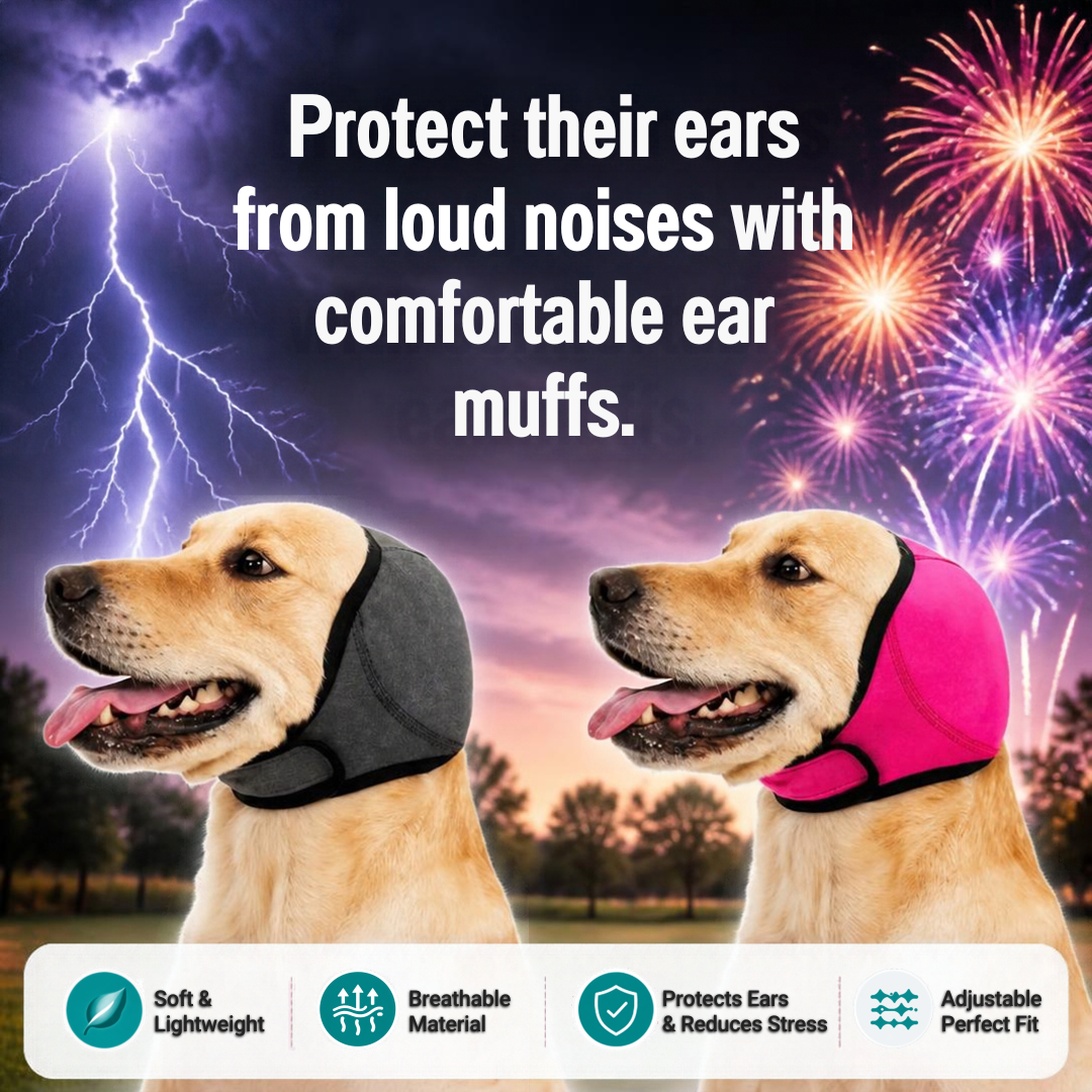 Royalty Pets™ Dog Calming Ear Muffs – Noise-Reducing Head Cover