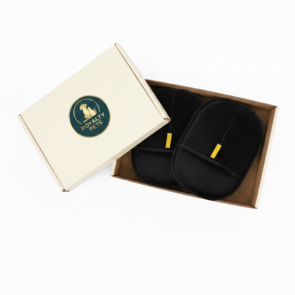 Black Grip Gloves in Royalty Pets Box